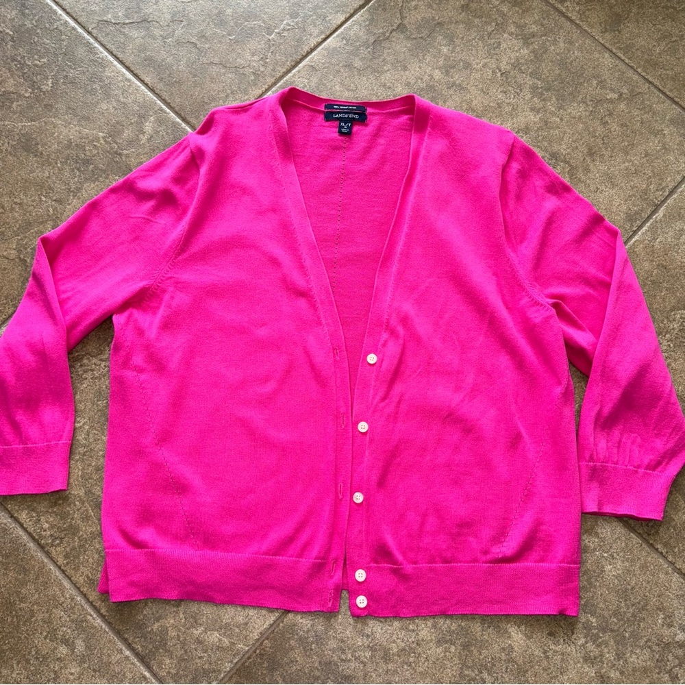 LIKE NEW - Lands End Classic V-Neck    
Cardigan